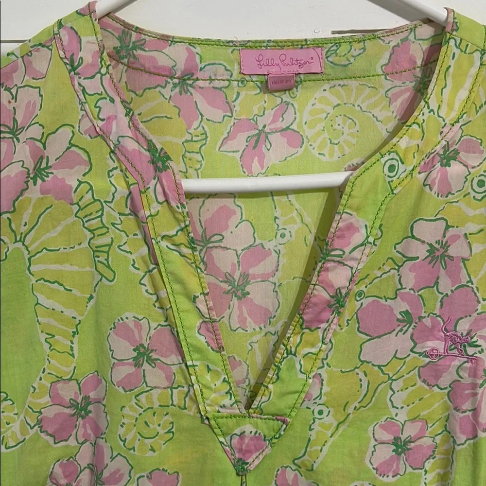 Lilly Pulitzer Green Floral Tunic - XS - Picture 3 of 13